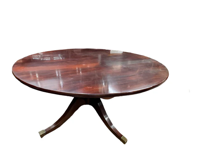 AF1-014:  ANTIQUE EARLY 20th CENTURY ENGLISH REGENCY STYLE MAHOGANY 60" DIAMETER DINING TABLE - Image 12