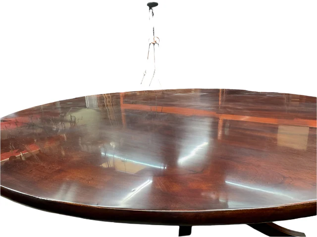 AF1-014:  ANTIQUE EARLY 20th CENTURY ENGLISH REGENCY STYLE MAHOGANY 60" DIAMETER DINING TABLE - Image 14