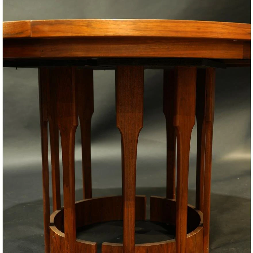 AF1-147: John Keal for Brown Saltman Mid Century Modern Walnut Dining Table With Two Leaves - Image 3