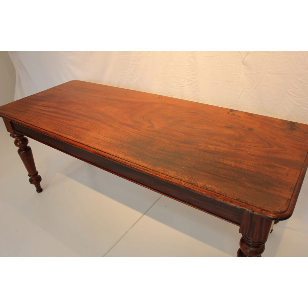 AF1-320: Antique American Classical Single Plank Mahogany Farm Table  Mid 19th Century - Image 13