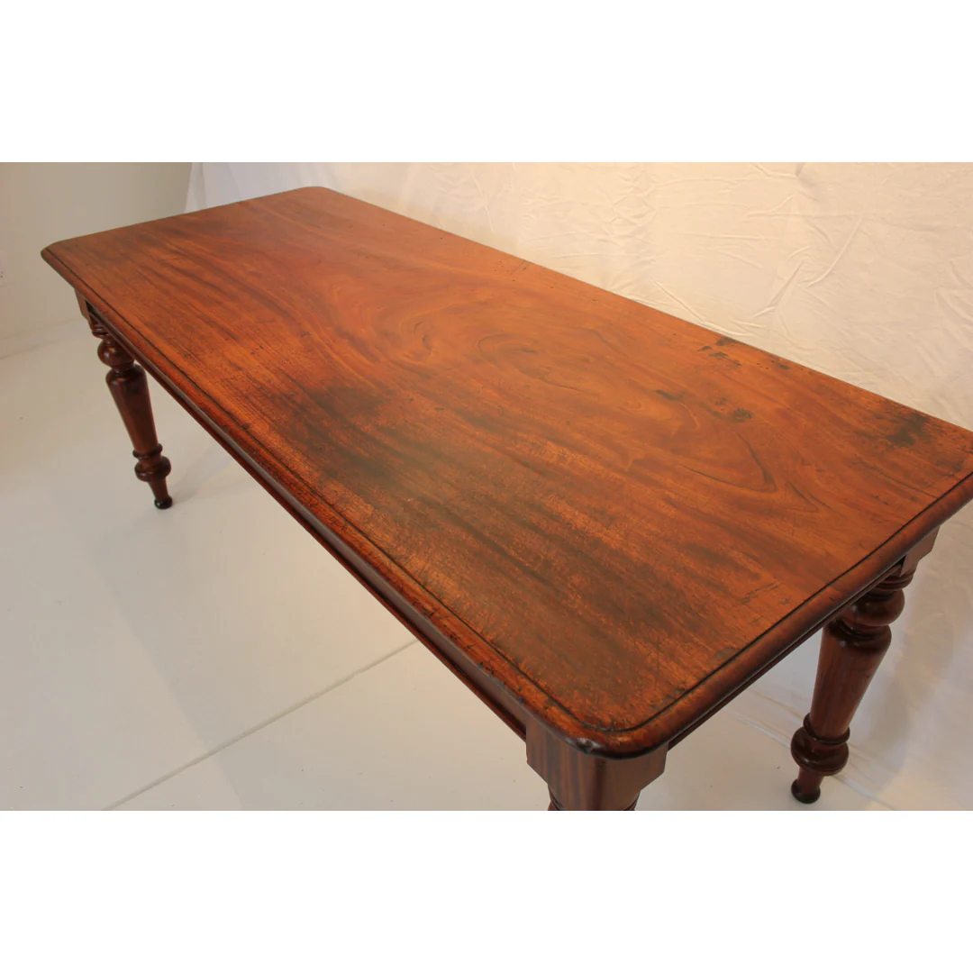 AF1-320: Antique American Classical Single Plank Mahogany Farm Table  Mid 19th Century - Image 15