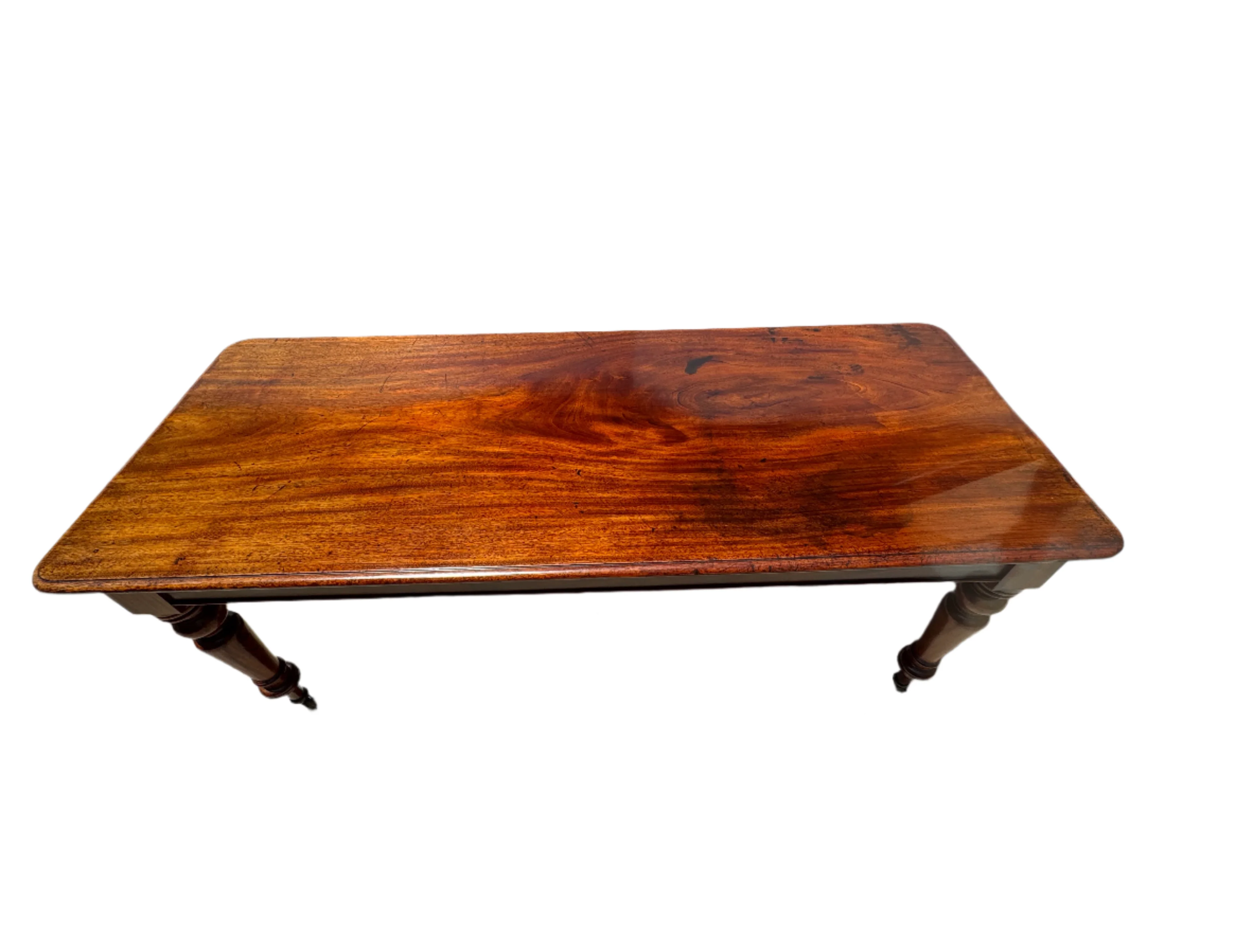 AF1-320: Antique American Classical Single Plank Mahogany Farm Table  Mid 19th Century - Image 3