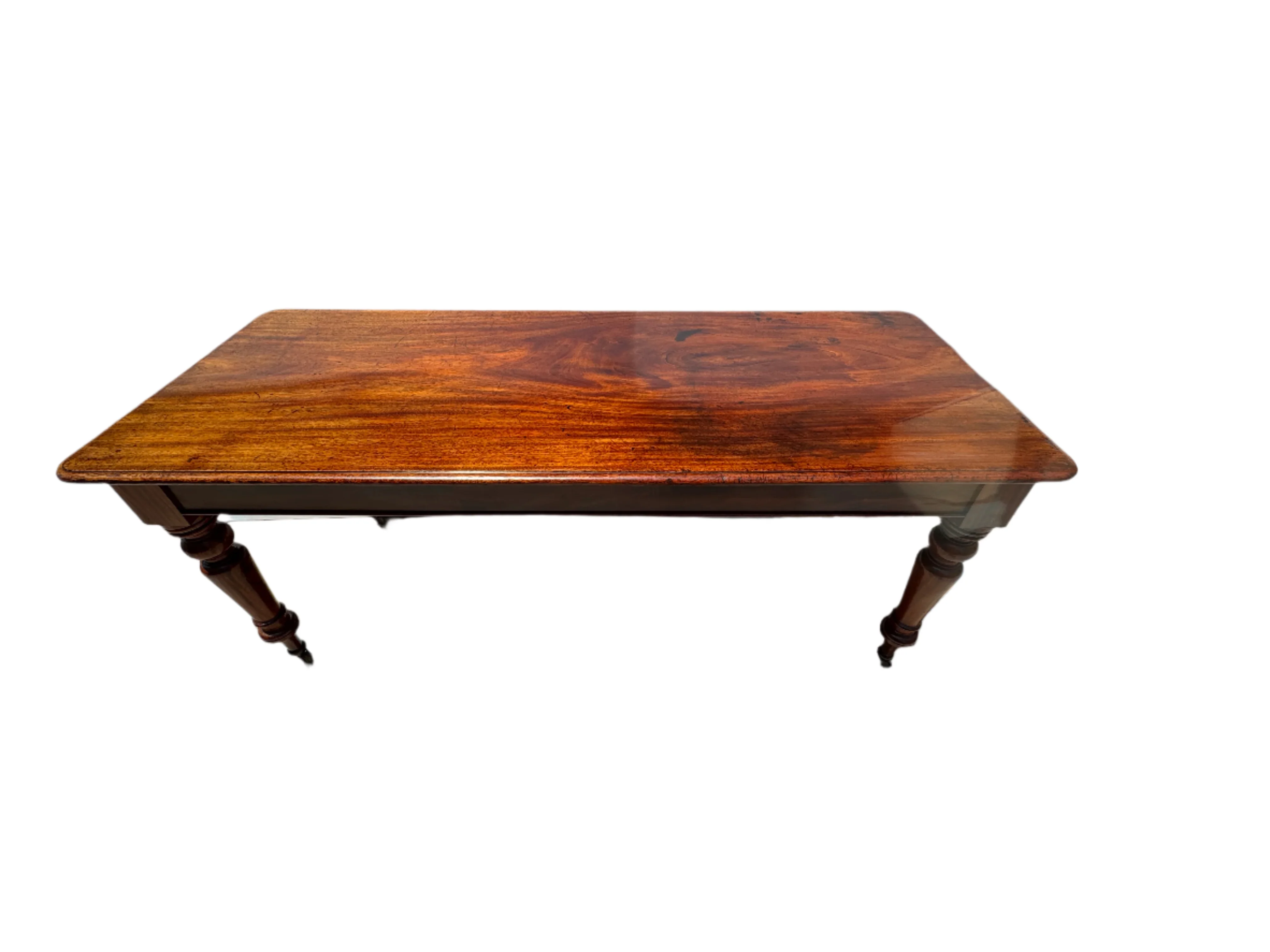 AF1-320: Antique American Classical Single Plank Mahogany Farm Table  Mid 19th Century - Image 4