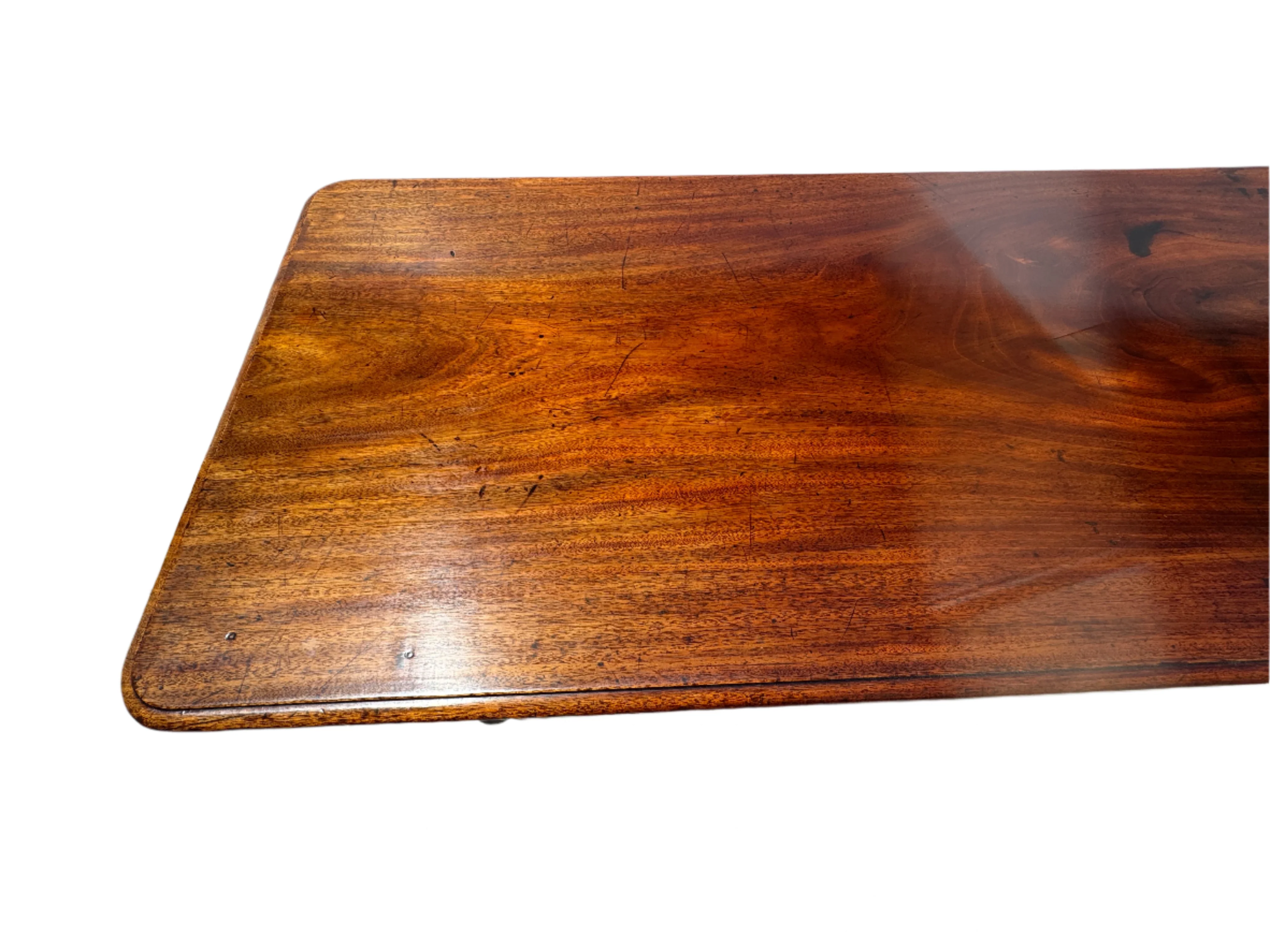 AF1-320: Antique American Classical Single Plank Mahogany Farm Table  Mid 19th Century - Image 9