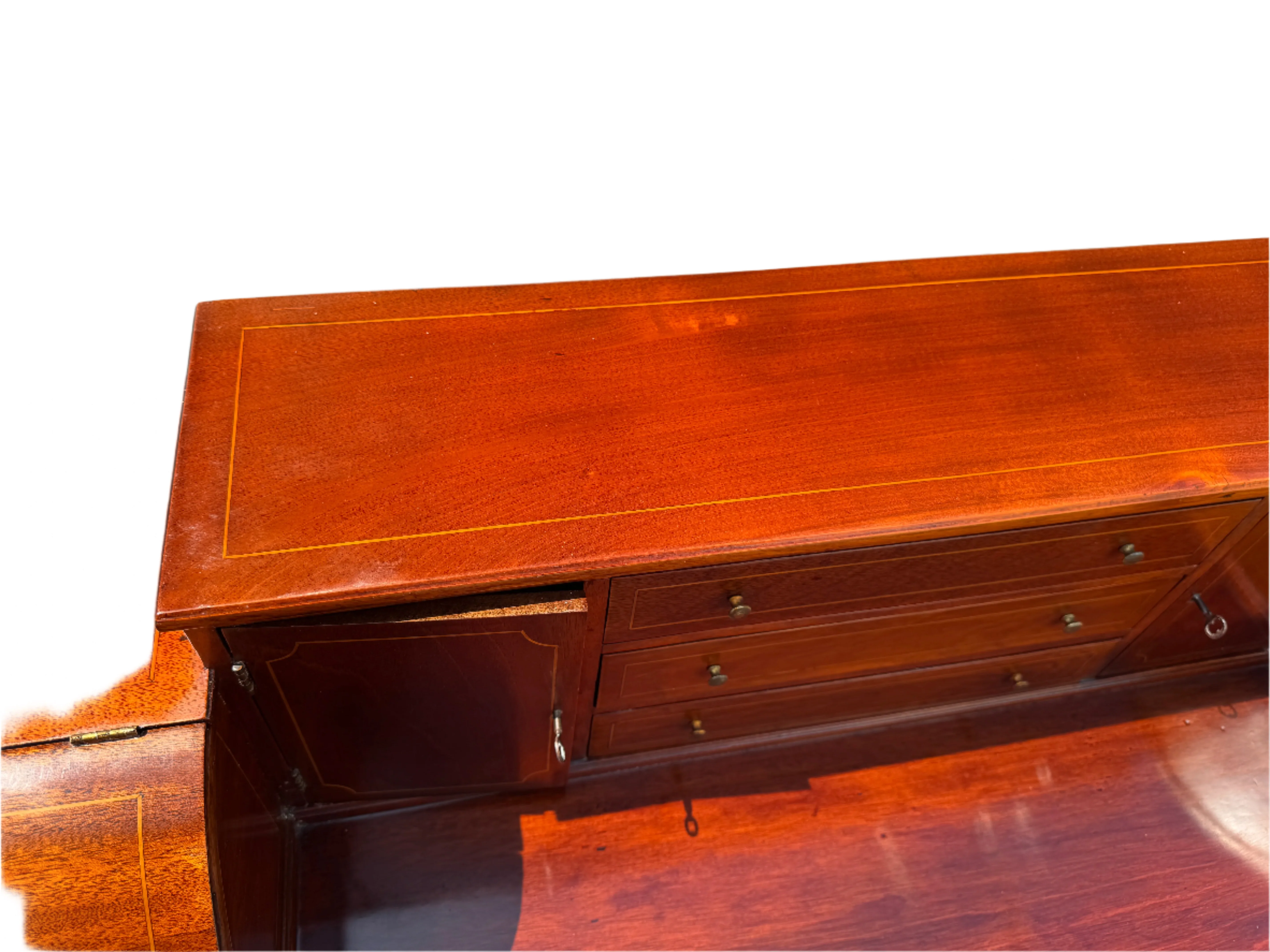 AF5-108: Restored Antique Circa 1920's Mahogany Carlton House Desk - Image 11