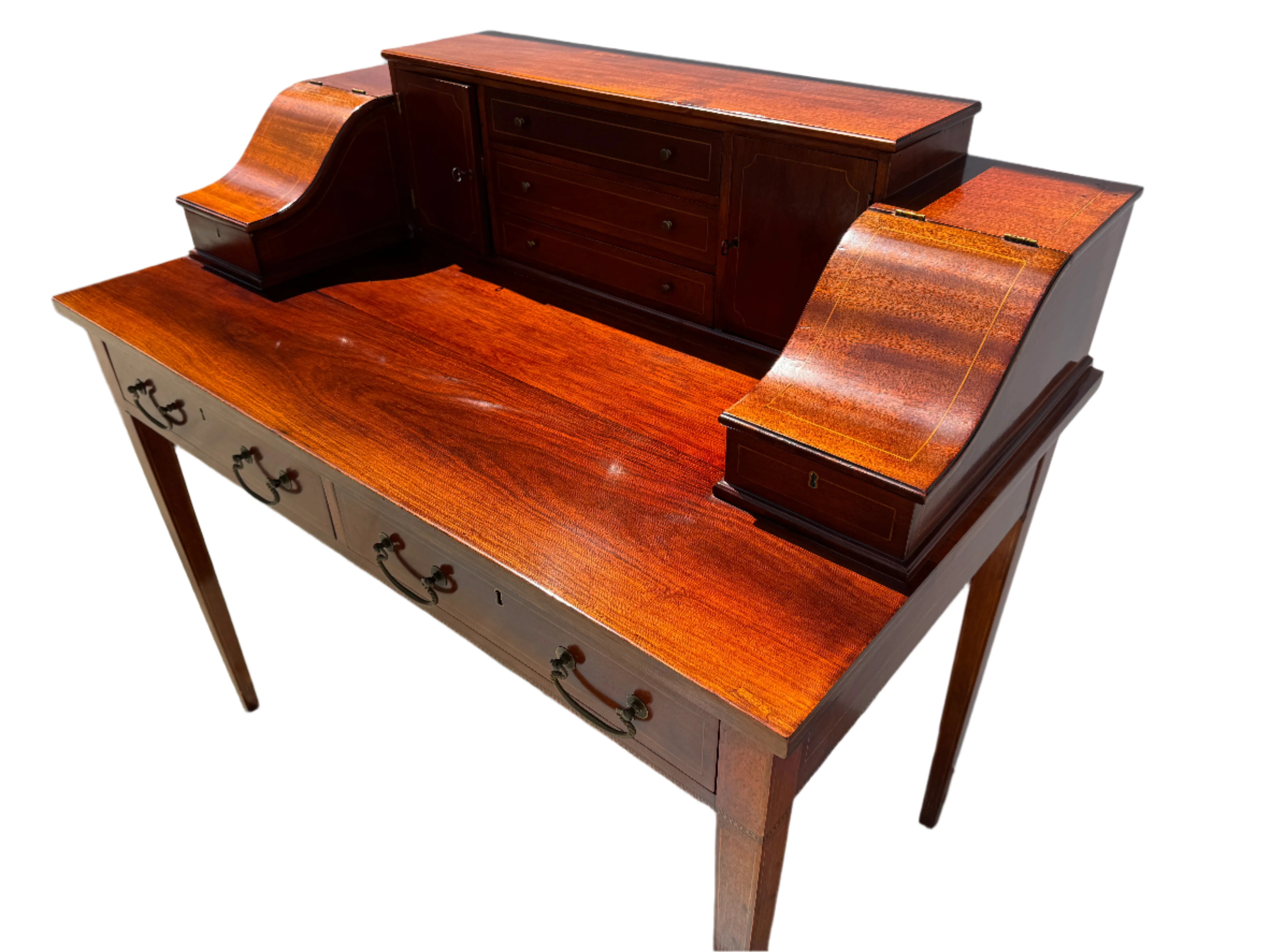 AF5-108: Restored Antique Circa 1920's Mahogany Carlton House Desk - Image 3